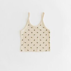 ARQ CROP TANK, Yellow Calico, S
